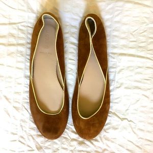 J.Crew Suede and Gold Flats